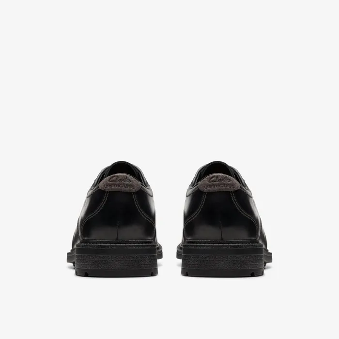 Un Shire Low Black Leather Men Clarks Casual Dress Shoes