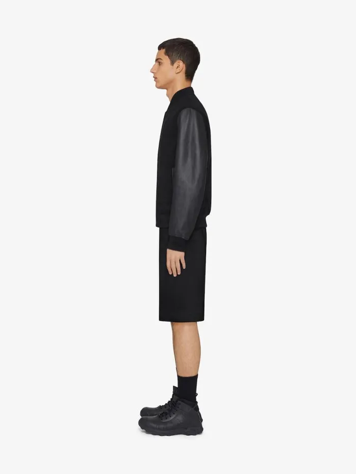 Varsity Jacket In Wool And Leather With 4g Detail Black Men Givenchy Coats and Jackets
