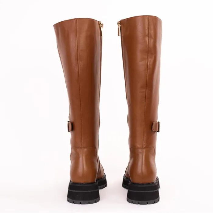 Vinci Leather Boots and Booties The Istinye Tan Leather Knee High LaceUp Boot Limited Edition 8211 Women