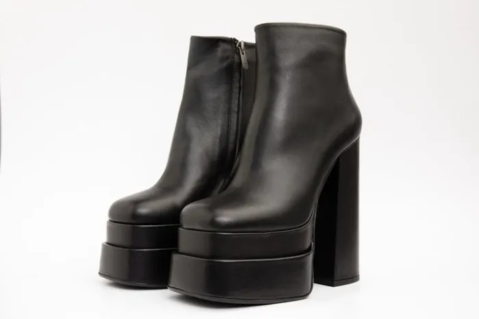 Vinci Leather Boots and Booties The Latino Black Leather High Heel Boot 8211 Women