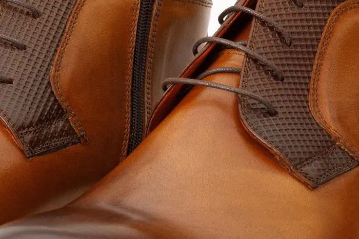 Vinci Leather Boots The Romto Tan Leather Derby LaceUp Boot With A Zipper 8211 Men
