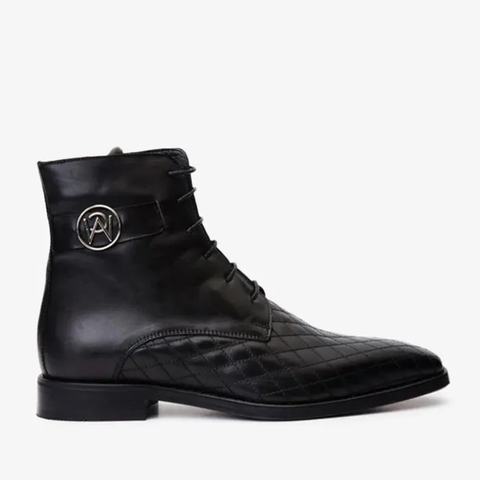 Vinci Leather Boots The Zeus Black Leather LaceUp Boot With A Zipper 8211 Men Vinci Leather Boots The Zeus Black Leather LaceUp Boot With A Zipper 8211 Men