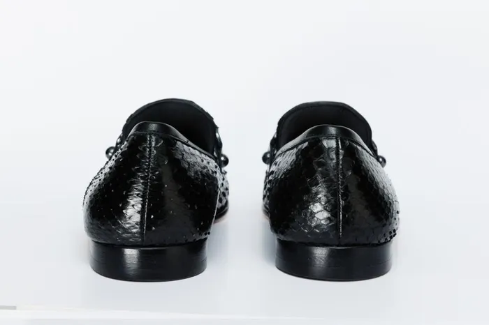 Vinci Leather Dress Shoes The Boss Pyth Black Shoe Bit Loafer Shoe 8211 Men