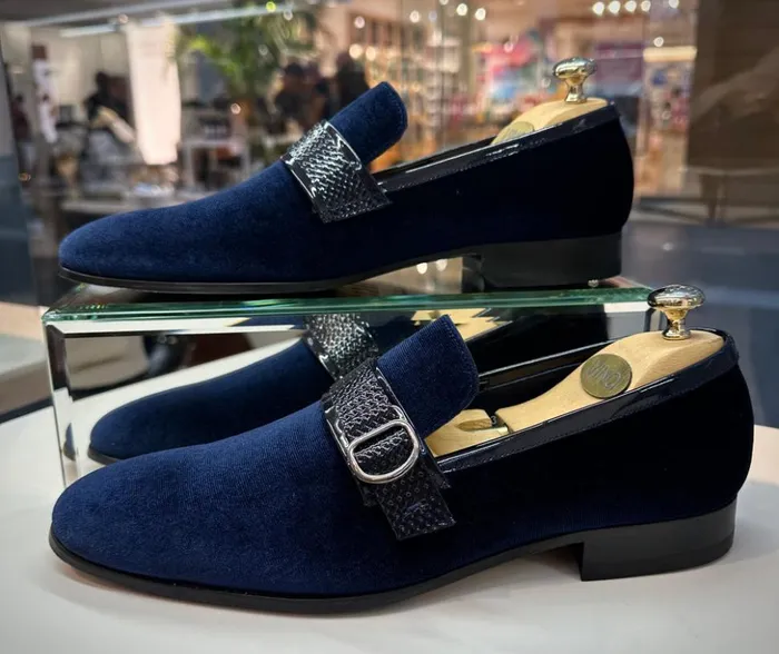 Vinci Leather Dress Shoes The Casaletti Navy Blue Bit Loafer Shoe 8211 Men