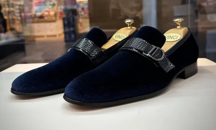 Vinci Leather Dress Shoes The Casaletti Navy Blue Bit Loafer Shoe 8211 Men