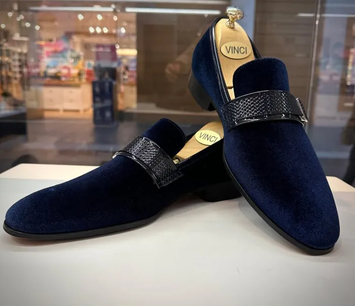 Vinci Leather Dress Shoes The Casaletti Navy Blue Bit Loafer Shoe 8211 Men