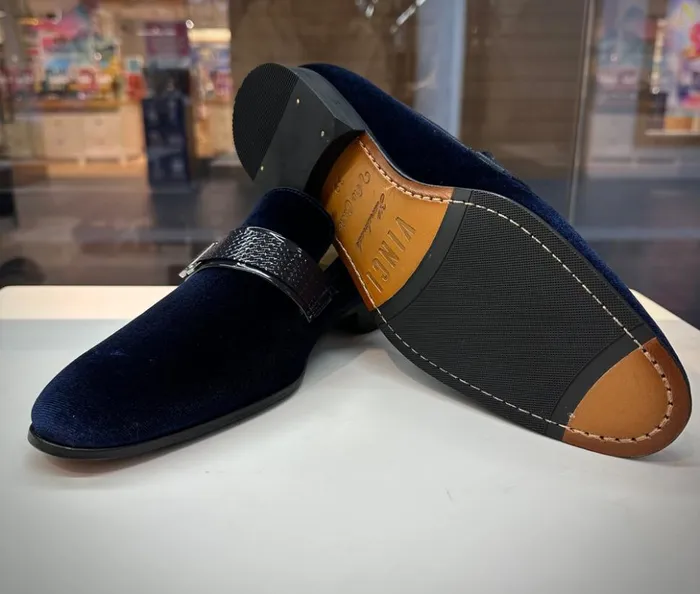Vinci Leather Dress Shoes The Casaletti Navy Blue Bit Loafer Shoe 8211 Men