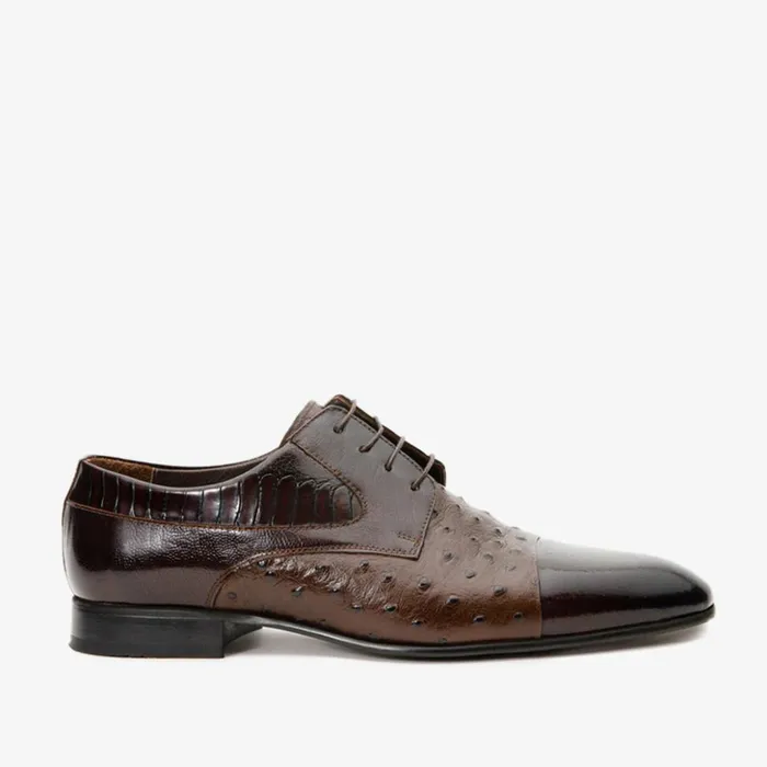 Vinci Leather Dress Shoes The Monterrey Brown Cap Toe Derby Shoe 8211 Men