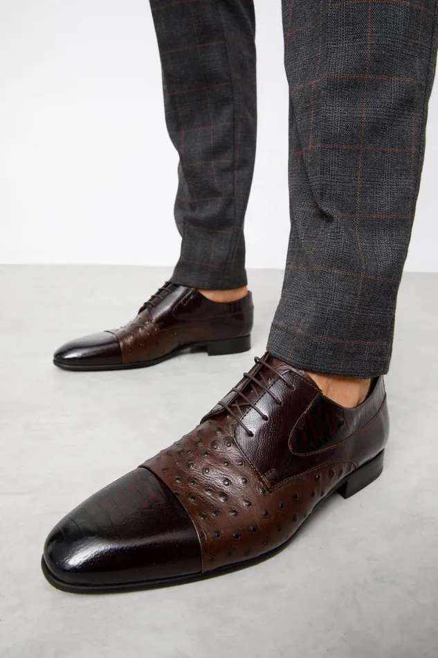 Vinci Leather Dress Shoes The Monterrey Brown Cap Toe Derby Shoe 8211 Men