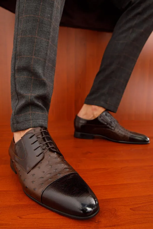 Vinci Leather Dress Shoes The Monterrey Brown Cap Toe Derby Shoe 8211 Men