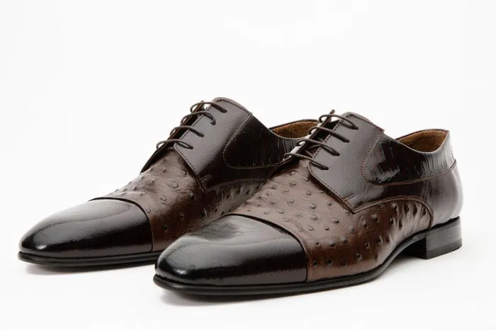 Vinci Leather Dress Shoes The Monterrey Brown Cap Toe Derby Shoe 8211 Men