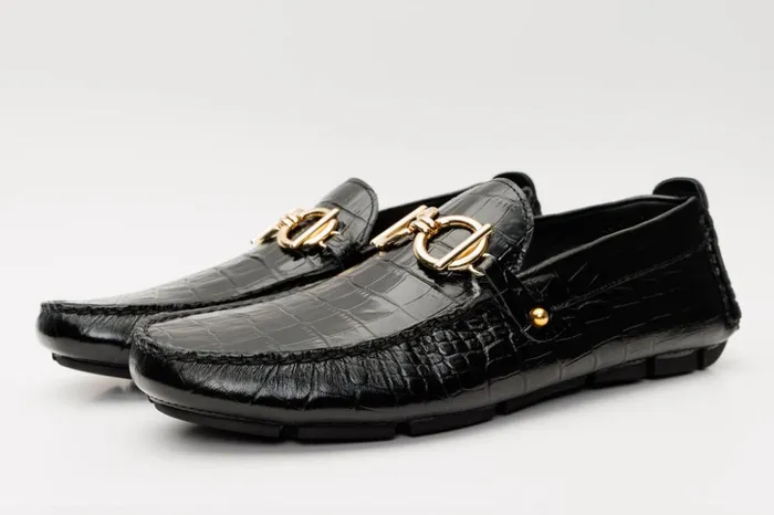 Vinci Leather Dress Shoes The Pisa Black Leather Bit Drive Loafer Shoe 8211 Men