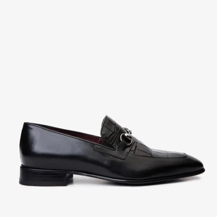 Vinci Leather Dress Shoes The Pusan Black Leather Bit Loafer Shoe 8211 Men