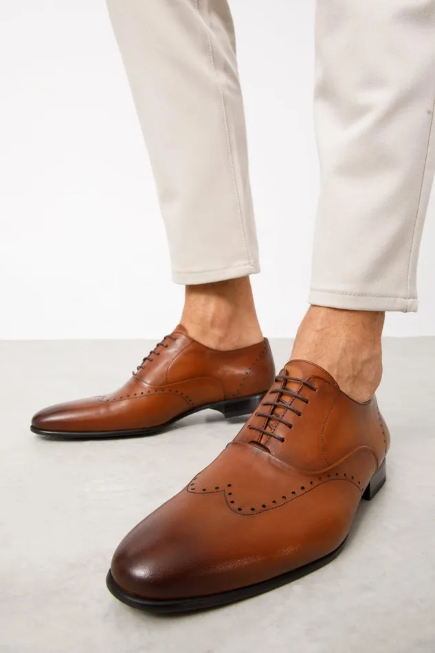 Vinci Leather Dress Shoes The Roma Tan Leather Wingtip Oxford Shoe 8211 Men