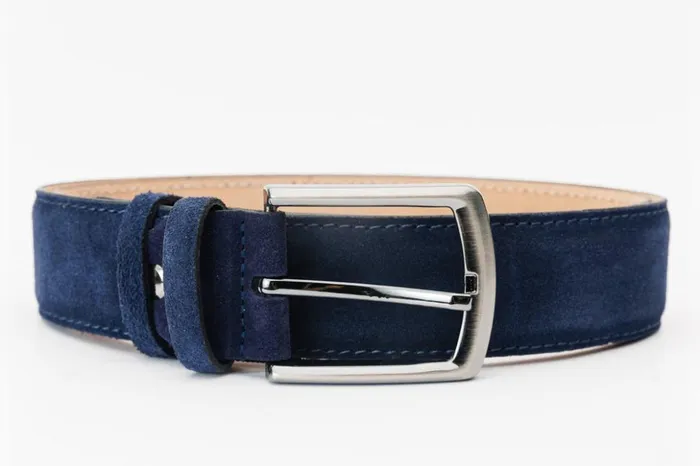 Vinci Leather Leather Belts The Bari Navy Suede Leather Belt 8211 Men