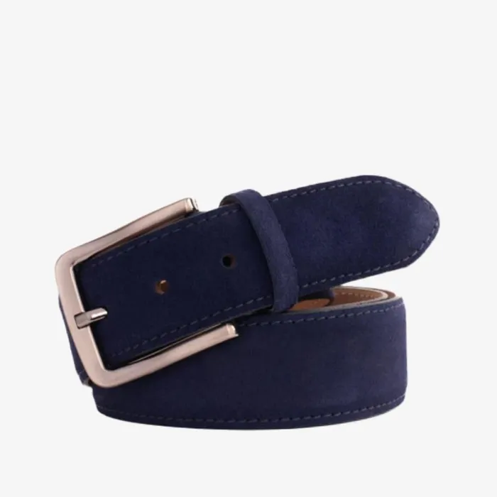 Vinci Leather Leather Belts The Bari Navy Suede Leather Belt 8211 Men