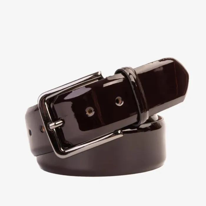 Vinci Leather Leather Belts The Dodoma Burgundy Patent Leather Belt 8211 Men