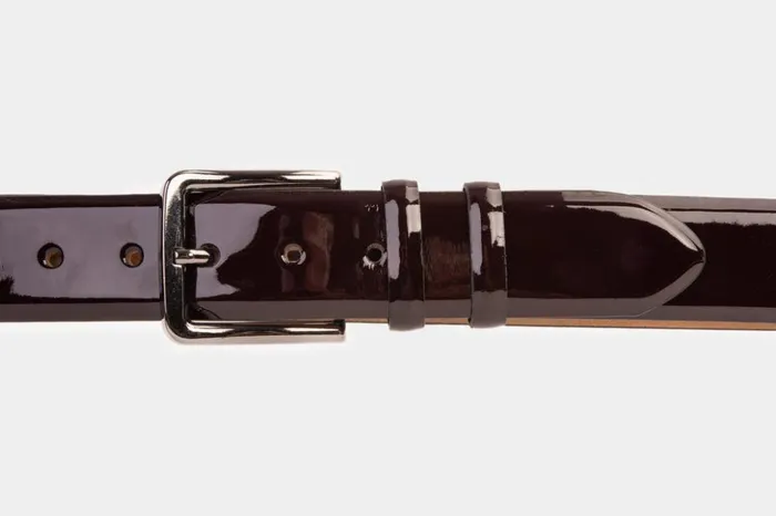 Vinci Leather Leather Belts The Dodoma Burgundy Patent Leather Belt 8211 Men