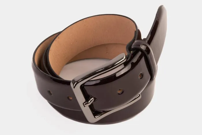 Vinci Leather Leather Belts The Dodoma Burgundy Patent Leather Belt 8211 Men
