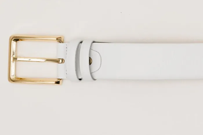 Vinci Leather Leather Belts The Infanta White Spike Leather Belt 8211 Men