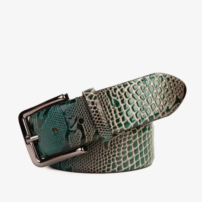 Vinci Leather Leather Belts The Milano Green Leather Belt Limited Edition 8211 Men