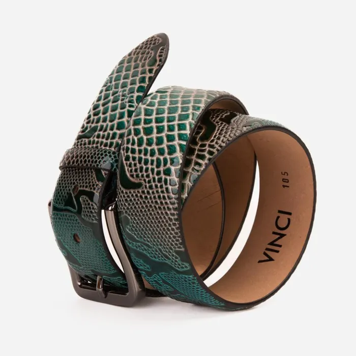 Vinci Leather Leather Belts The Milano Green Leather Belt Limited Edition 8211 Men