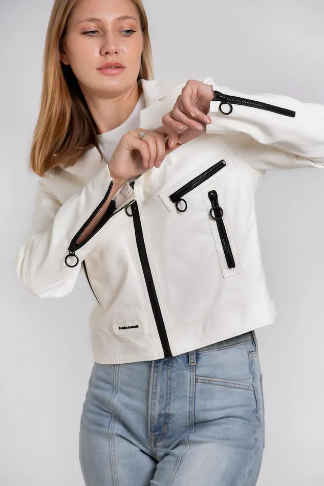 Vinci Leather Leather Jackets The Altona Leather White Jacket 8211 Women