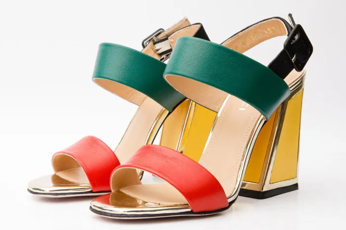 Vinci Leather Sandals The Niger Block Heel Multicolor Leather Sandal 8211 Women