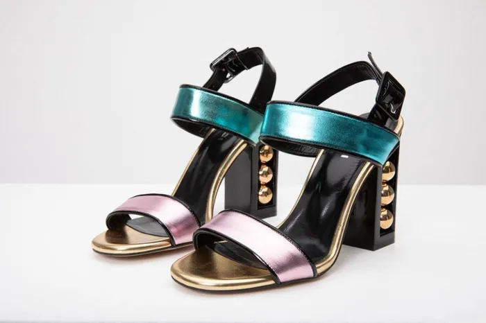 Vinci Leather Sandals The Pericos Multicolor Metallic Effect Leather Sandal 8211 Women
