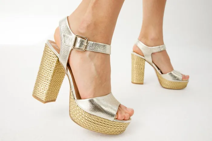 Vinci Leather Sandals The Tampico Platform Heel Gold Leather Sandal 8211 Women