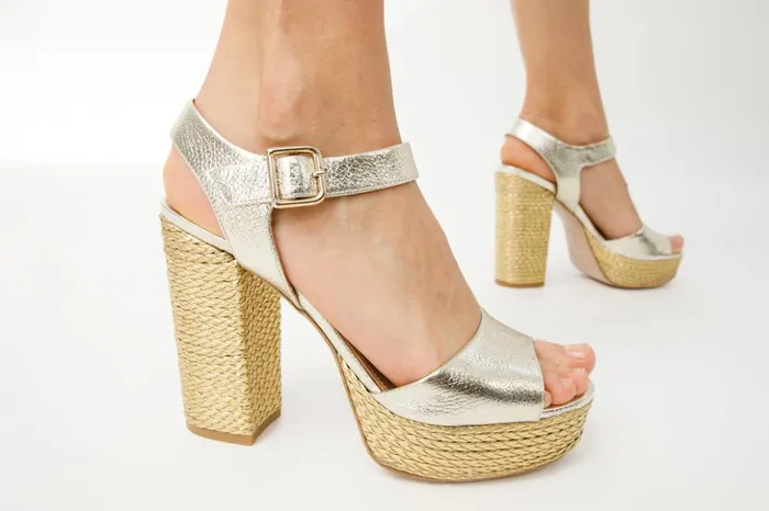 Vinci Leather Sandals The Tampico Platform Heel Gold Leather Sandal 8211 Women