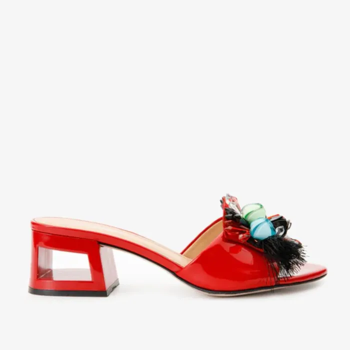 Vinci Leather Sandals The Vigo Red Leather Block Heel Sandal 8211 Women