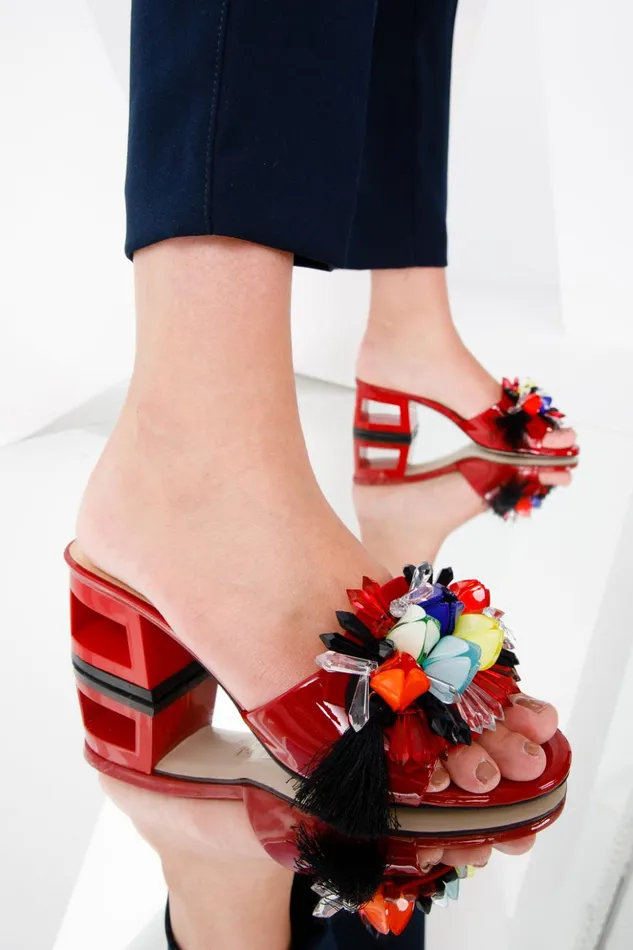 Vinci Leather Sandals The Vigo Red Leather Block Heel Sandal 8211 Women