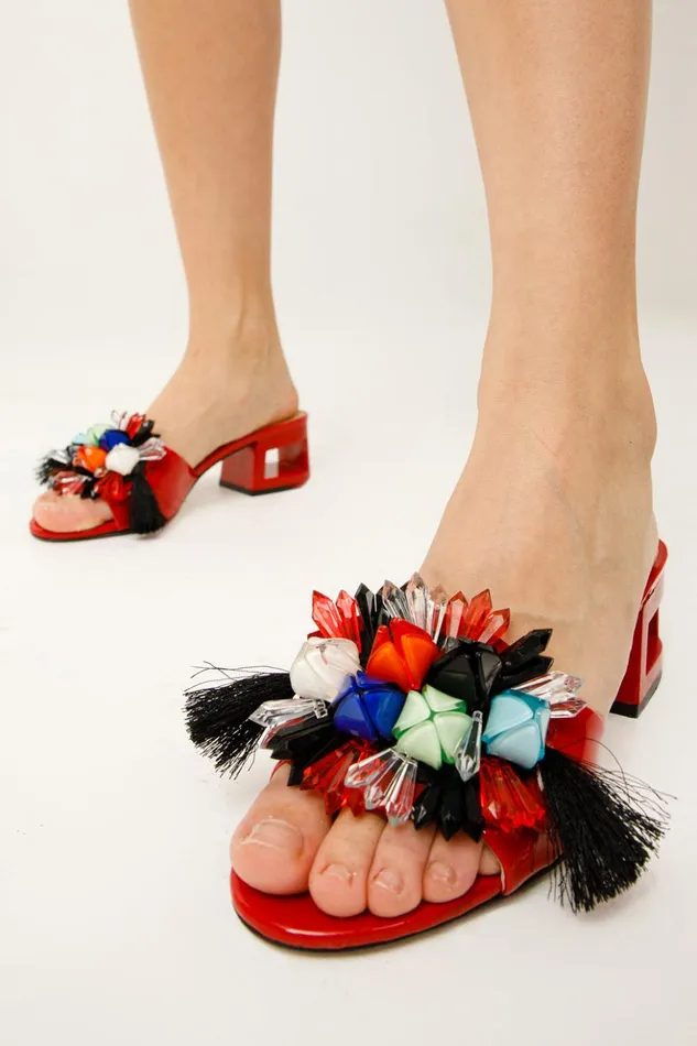 Vinci Leather Sandals The Vigo Red Leather Block Heel Sandal 8211 Women