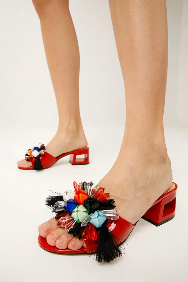 Vinci Leather Sandals The Vigo Red Leather Block Heel Sandal 8211 Women
