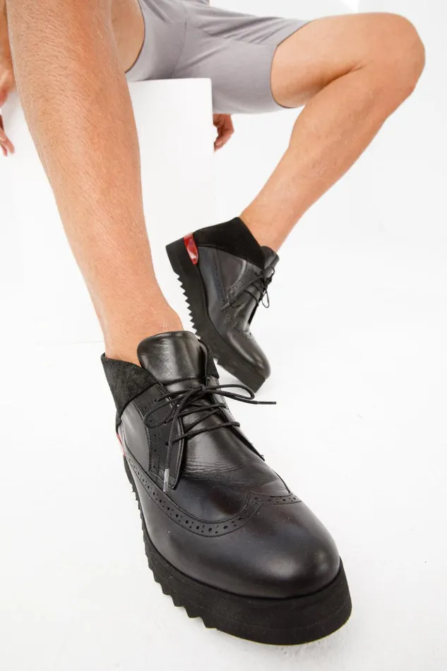 Vinci Leather Sneakers The Kagan Black Wingtip Chukka Sneaker Boot 8211 Men
