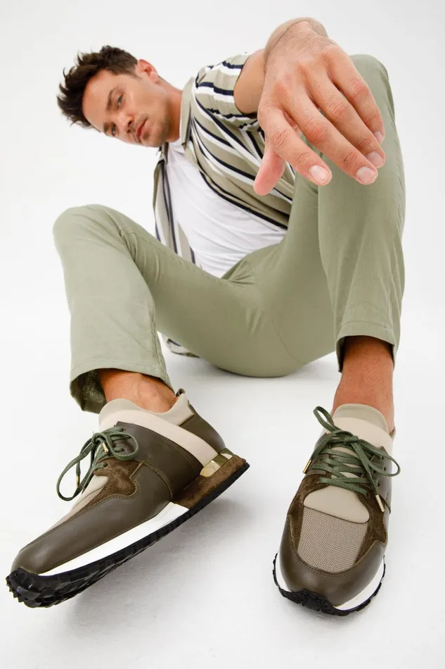 Vinci Leather Sneakers The Reno Green Leather Sneaker 8211 Men
