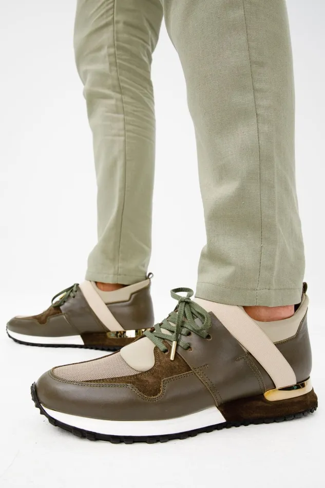 Vinci Leather Sneakers The Reno Green Leather Sneaker 8211 Men