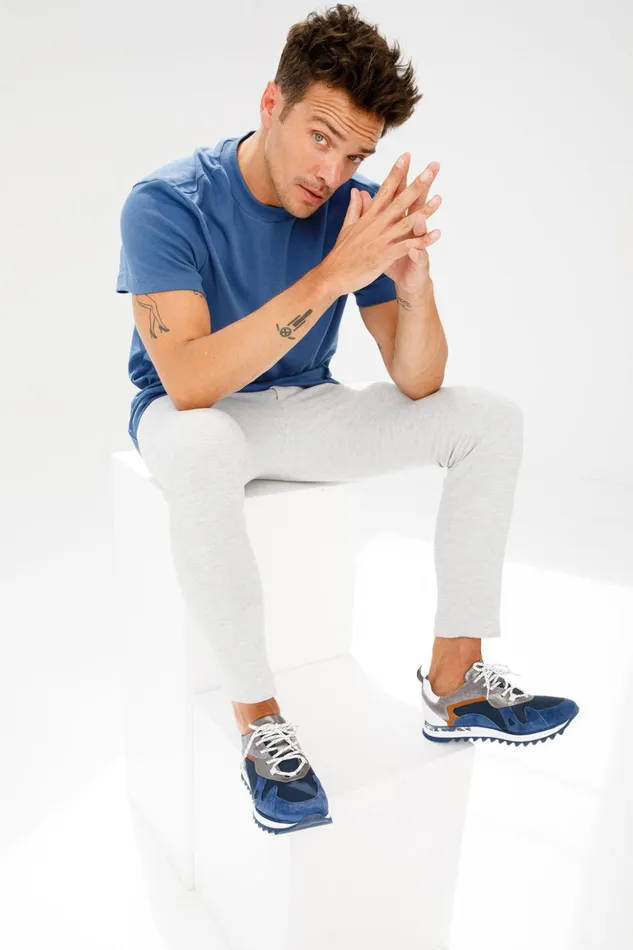 Vinci Leather Sneakers The Tyler Blue Leather Sneaker 8211 Men