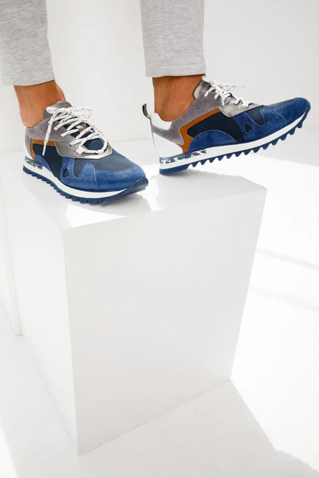 Vinci Leather Sneakers The Tyler Blue Leather Sneaker 8211 Men