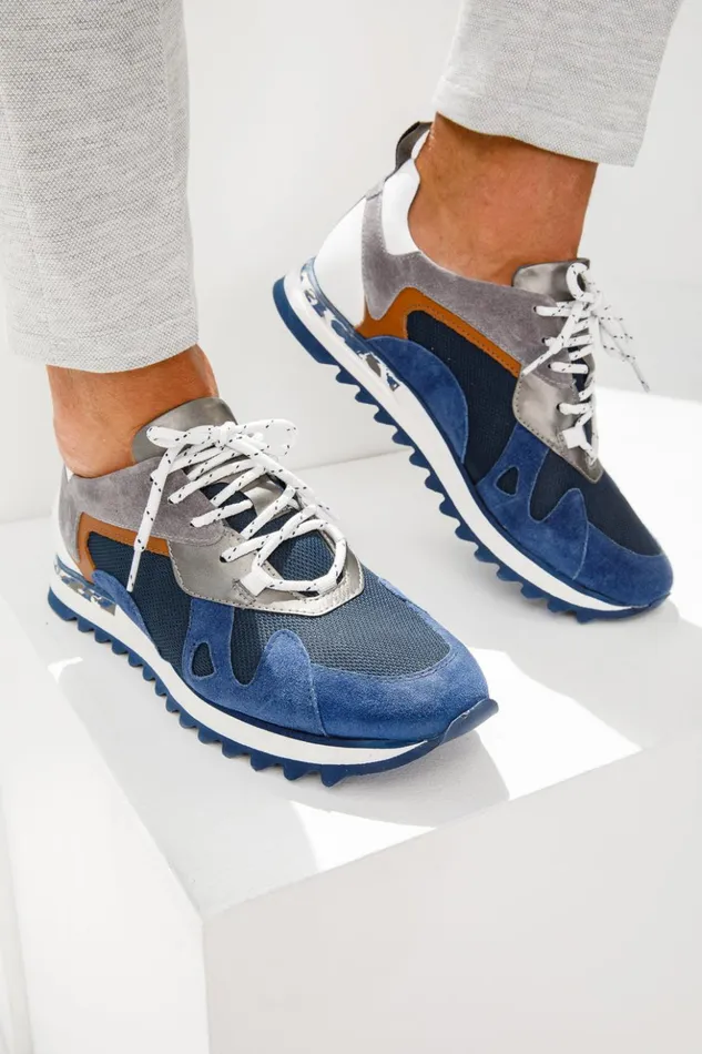 Vinci Leather Sneakers The Tyler Blue Leather Sneaker 8211 Men