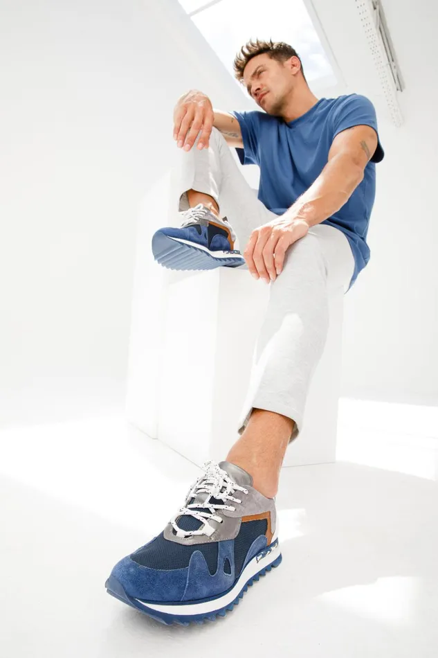 Vinci Leather Sneakers The Tyler Blue Leather Sneaker 8211 Men