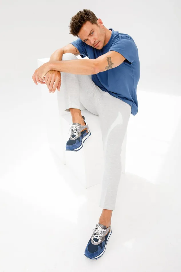 Vinci Leather Sneakers The Tyler Blue Leather Sneaker 8211 Men