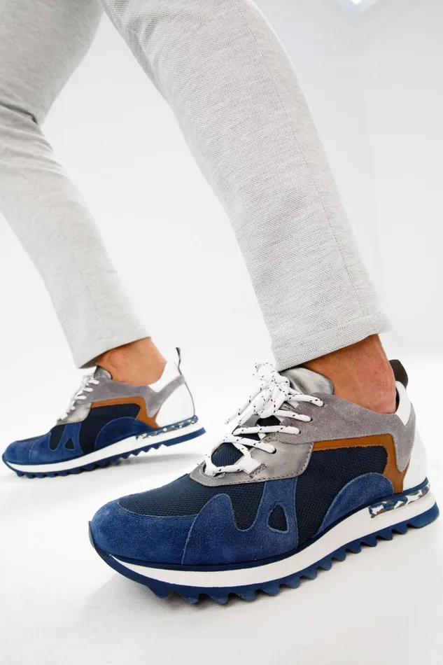 Vinci Leather Sneakers The Tyler Blue Leather Sneaker 8211 Men