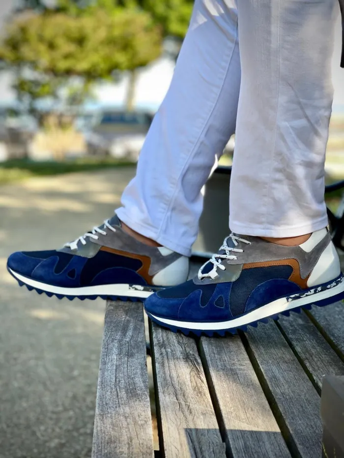 Vinci Leather Sneakers The Tyler Blue Leather Sneaker 8211 Men
