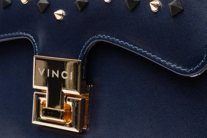 Vinci Leather Women Bags The Infanta Navy Blue Spike Leather Handbag 8211 Women