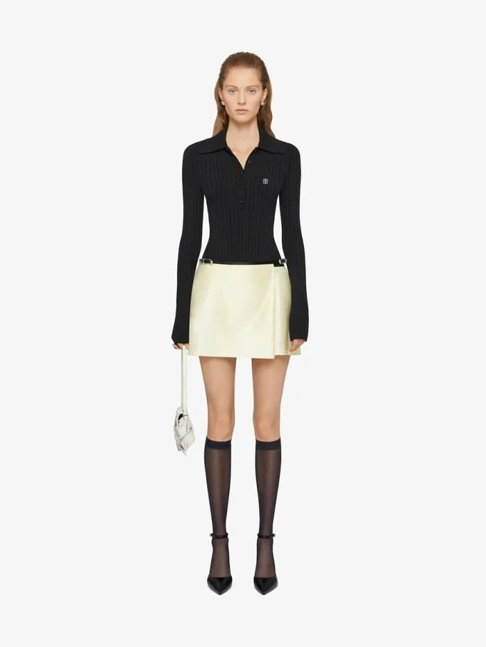 Voyou Wrap Mini Skirt In Silk Satin Duchesse Butter Women Givenchy Skirts