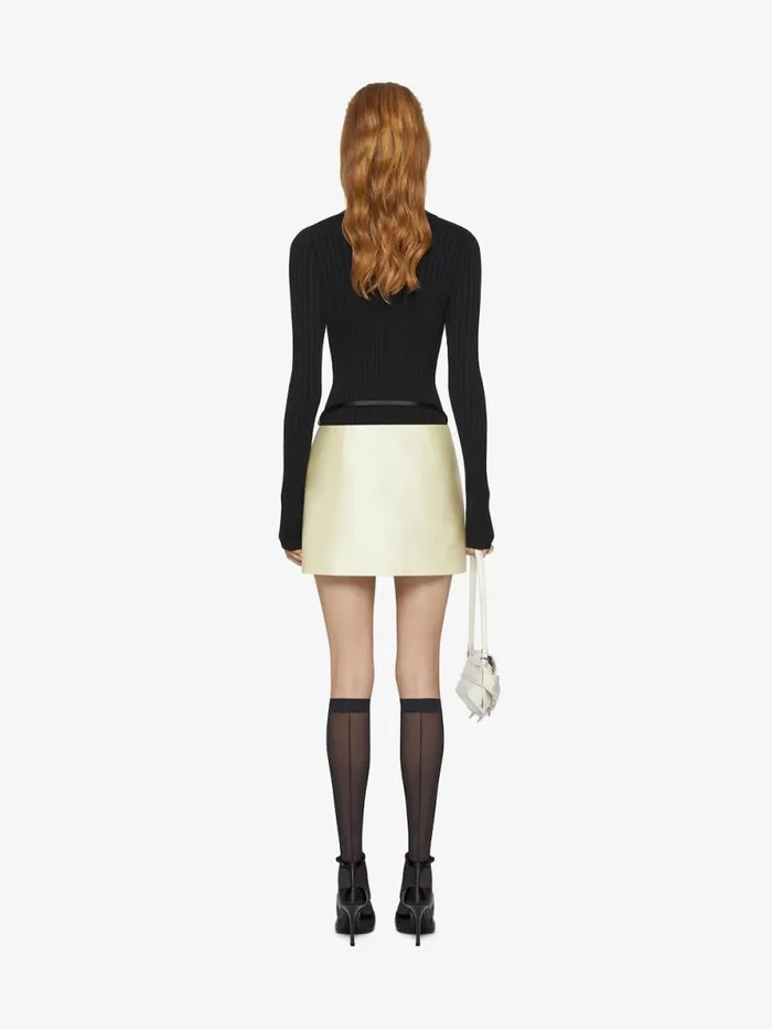 Voyou Wrap Mini Skirt In Silk Satin Duchesse Butter Women Givenchy Skirts