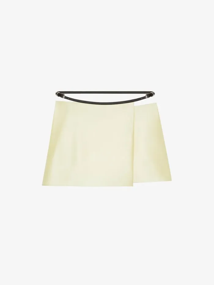 Voyou Wrap Mini Skirt In Silk Satin Duchesse Butter Women Givenchy Skirts