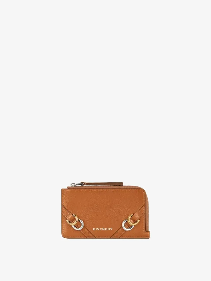 Voyou Zipped Card Holder In Leather Soft Tan Women Givenchy Wallets and Card Holders